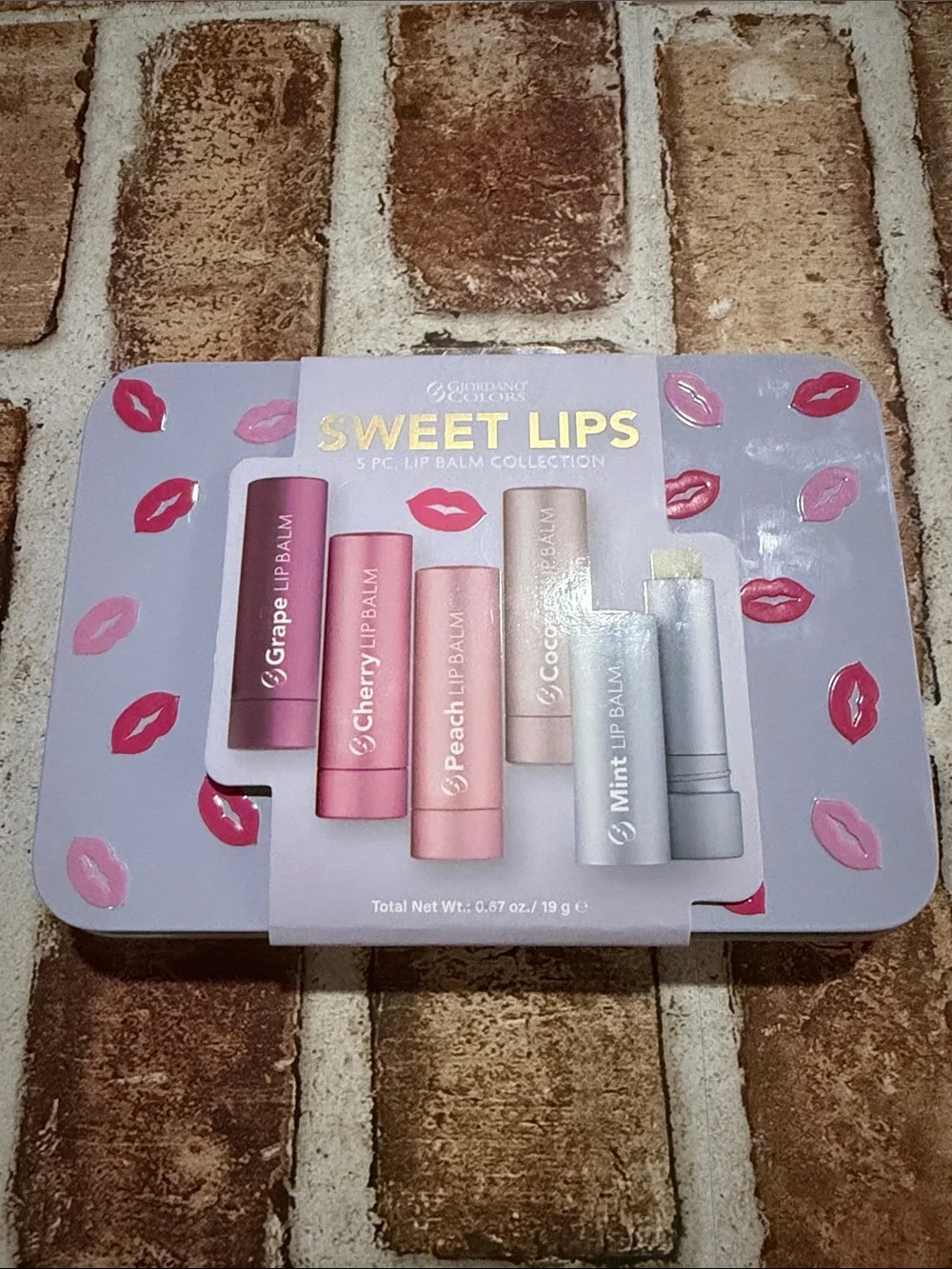 Sweet Lips 5-Pc Lip Balm Collection - Pink & Purple Shades With Tin Case